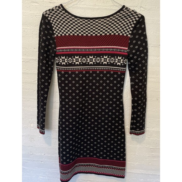 Krimson Clover 100% Merino Wool Dress S Nordic Fair Isle Apres Ski Slope Style - Picture 3 of 4